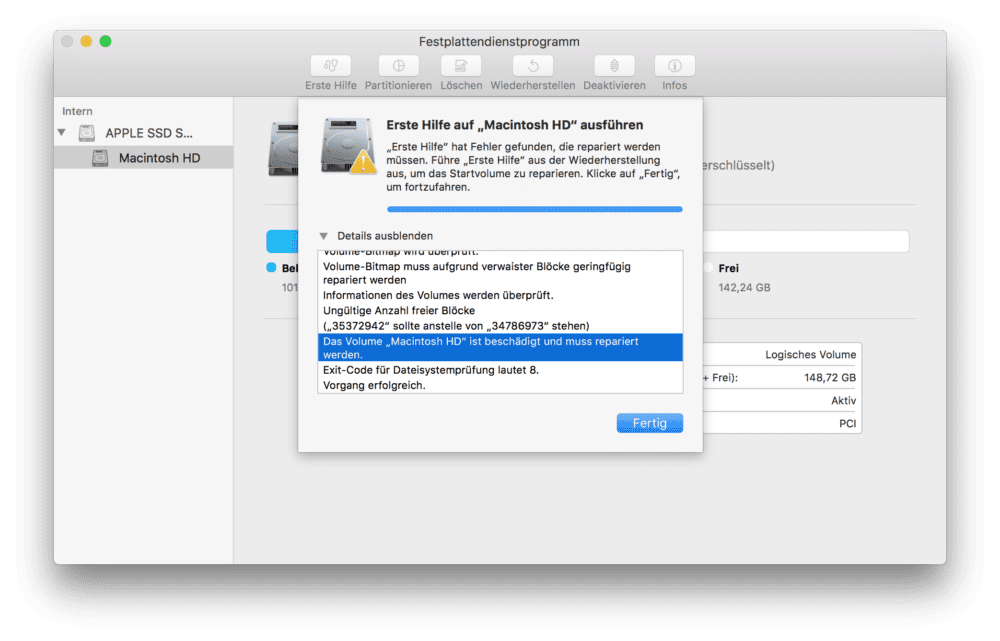 MacOS Dateisystemfehler